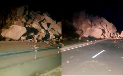 انهيار صخري بمرتفعات "بوعلمة" يقطع الطريق بين الحسيمة وقاسطة