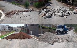 مواطنون بمدينة الحسيمة يغلقون الشوارع بالاحجار والاتربة