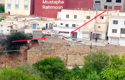 انهيار ارضي يهدد عدد من المنازل ويربك حركة السير بمدينة الحسيمة