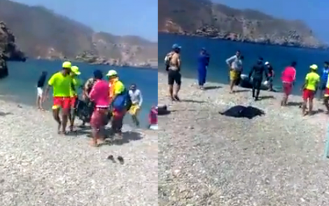 انتشال جثة شخص غرق في شاطئ بادس قبل اسبوع (فيديو)