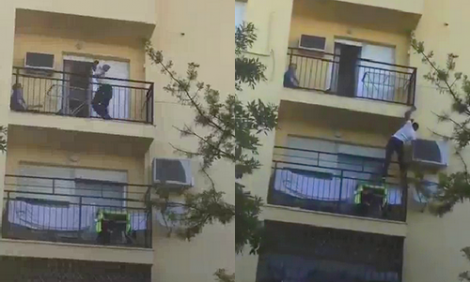 اسبانيا .. شاب مغربي يغامر بحياته لانقاذ أسرة من حريق (فيديو)